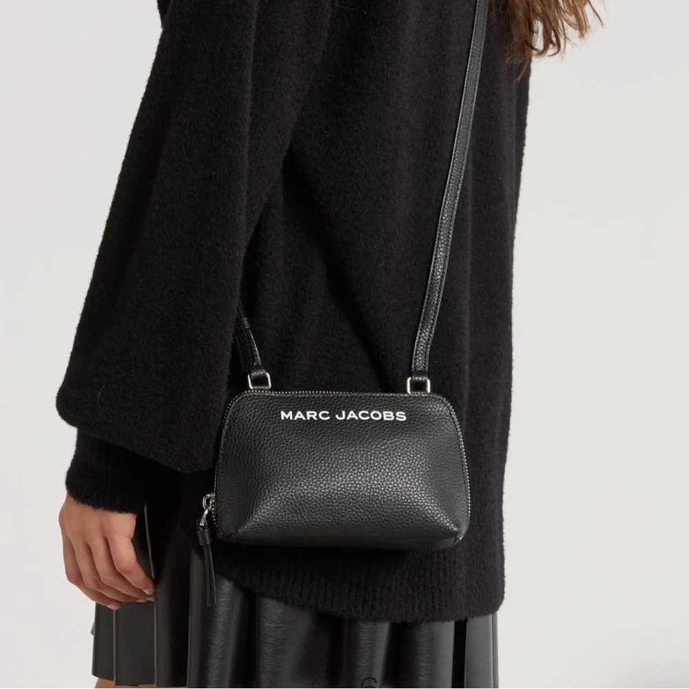 NWT! Marc Jacobs Black Small Pebbled Leather Crossbody Bag - Picture 5 of 9
